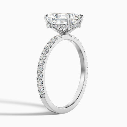 Darcy 1.5 Carat Radiant Cut Hidden Halo Moissanite Engagement Ring in 925 Sterling Silver