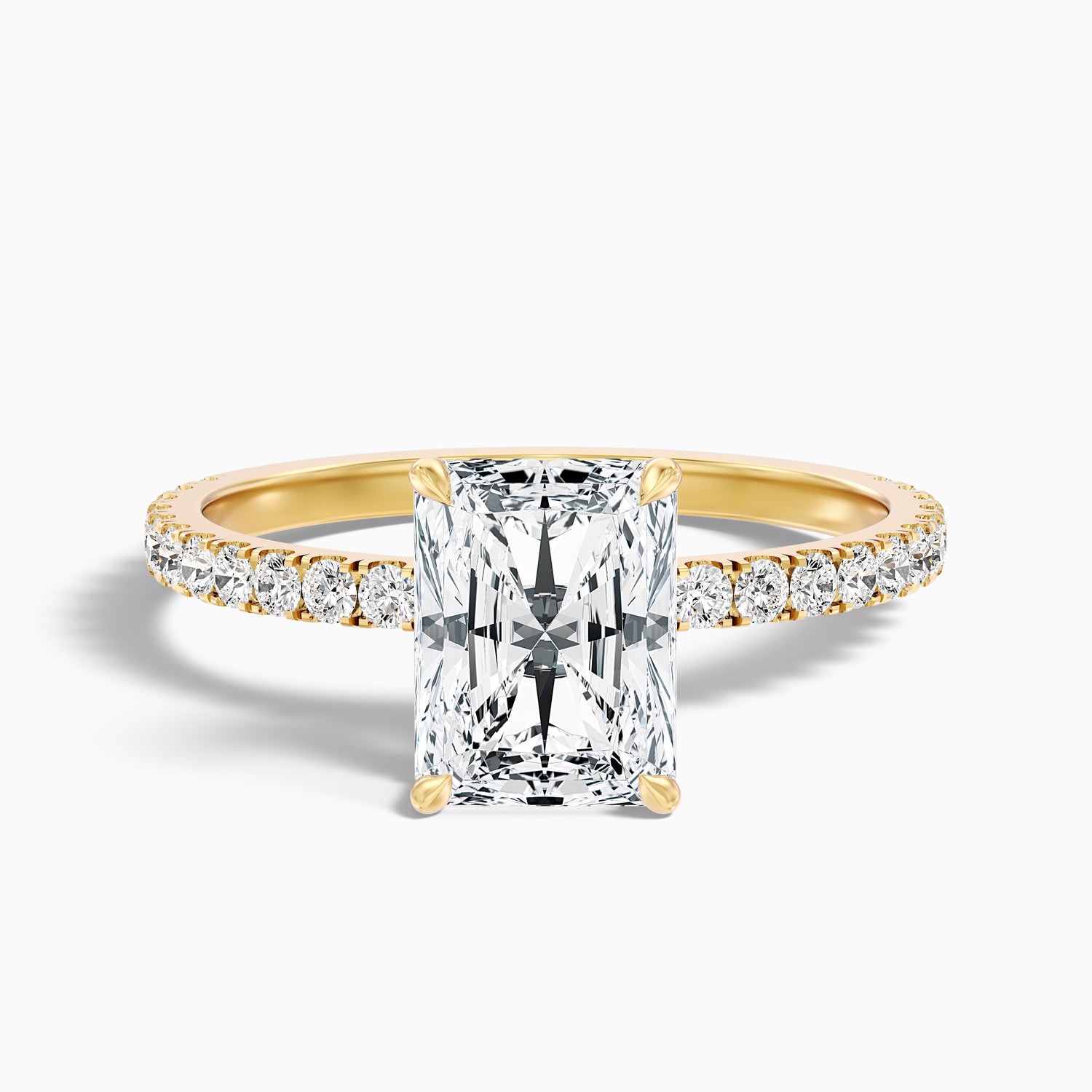 Darcy 2.5 Carat Radiant Cut Hidden Halo Moissanite Engagement Ring in 14k Rose Gold