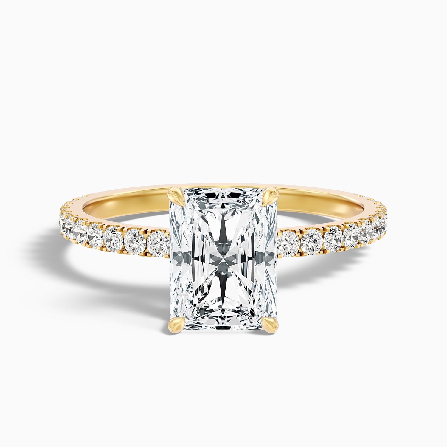 Darcy 5.5 Carat Radiant Cut Hidden Halo Moissanite Engagement Ring in 925 Sterling Silver