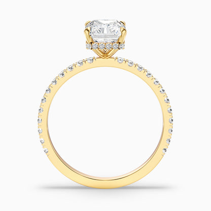 Darcy 2 Carat Radiant Cut Hidden Halo Moissanite Engagement Ring in 18k Yellow Gold  DestGlow