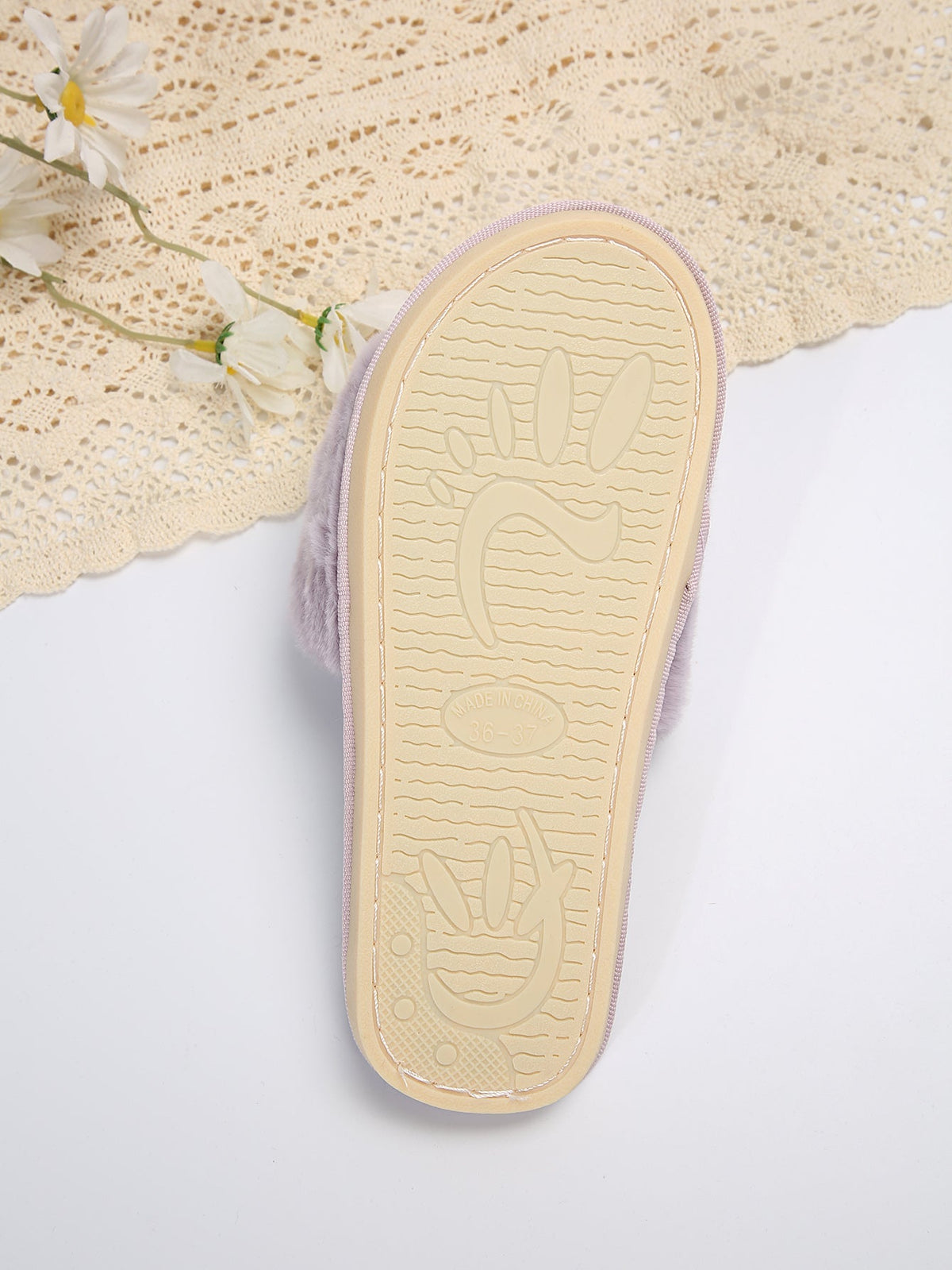 Fluffy Slippers Heart-Shaped Flat Slippers Women Home Casual Anti Rabbit Fur Cotton Slippers Women  DestGlow