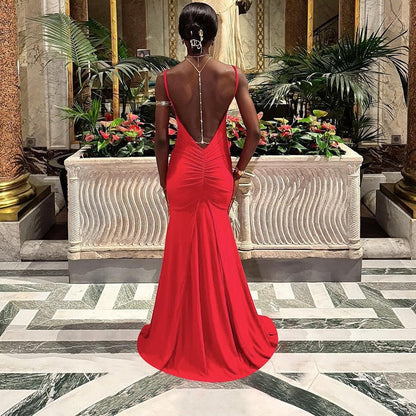 Women Clothing Camisole off Neck Sexy Backless Slim Fit Maxi Dress by Ragazza