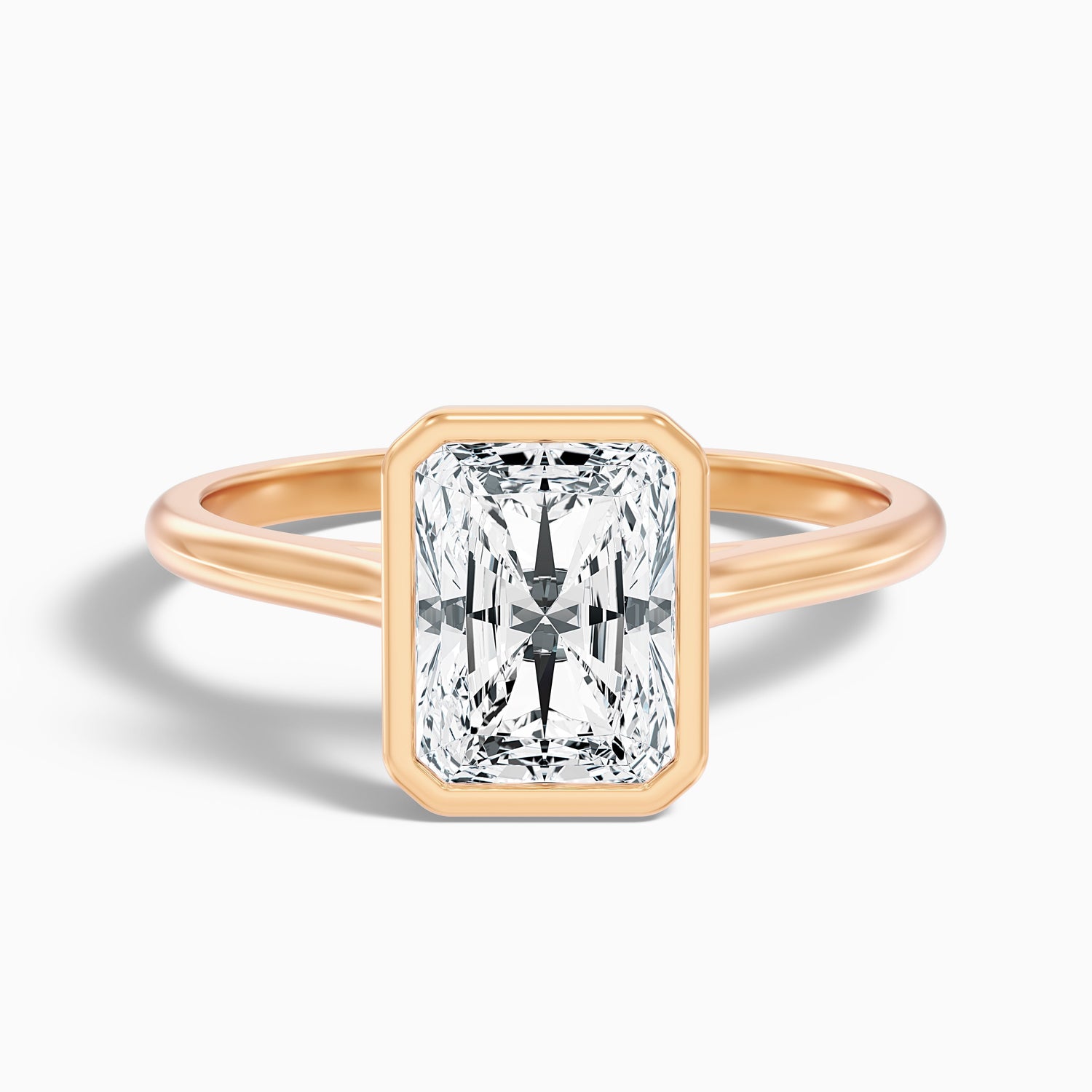 Erika 1.5 Carat Radiant Cut Bezel Set Lab Grown Diamond Ring in 925 Sterling Silver