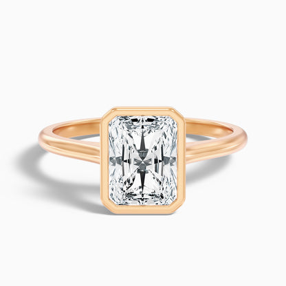 Erika 4 Carat Radiant Cut Bezel Set Lab Grown Diamond Ring in 925 Sterling Silver