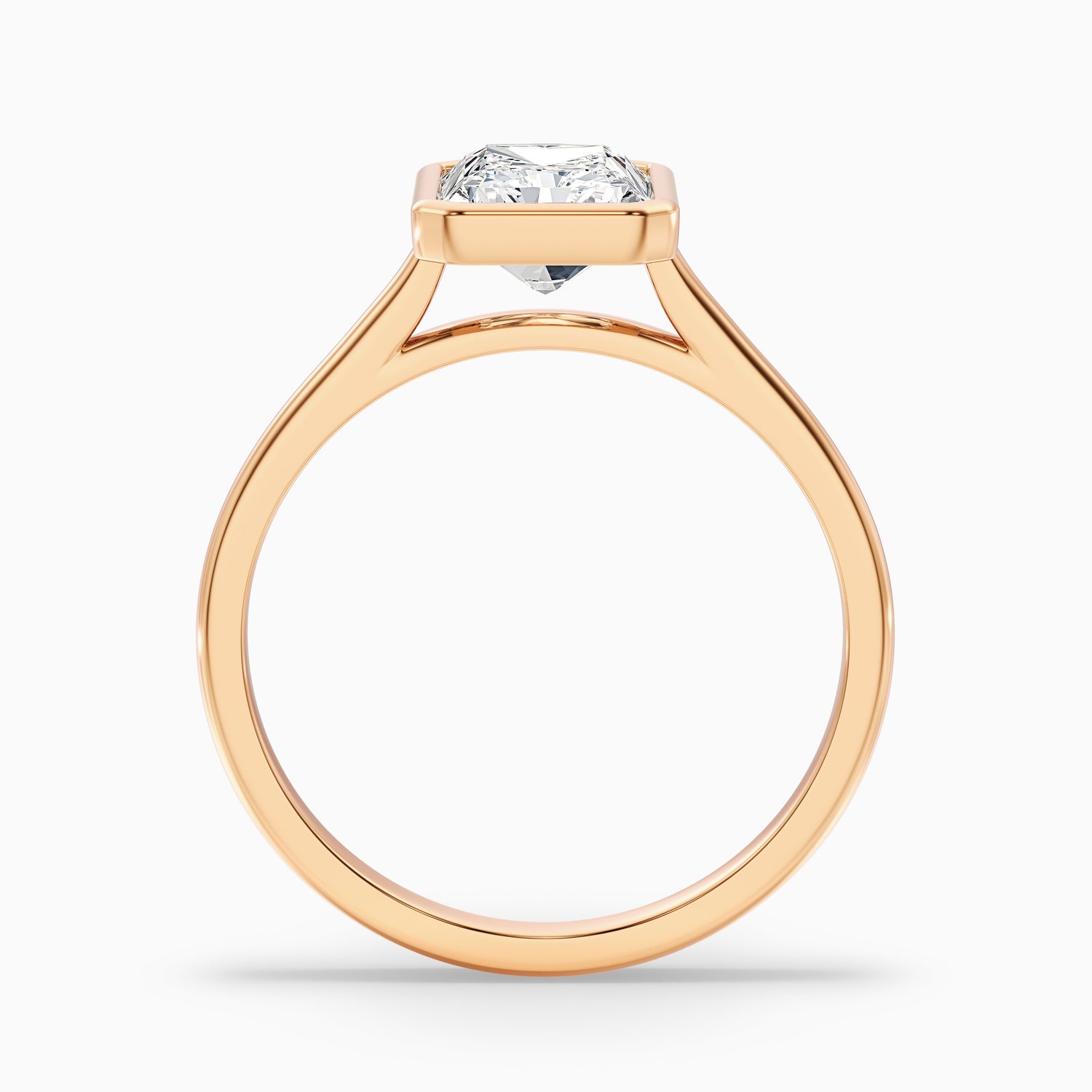 Emery 1.5 Carat Radiant Cut Bezel Set Solitaire Moissanite Engagement Ring in 925 Sterling Silver