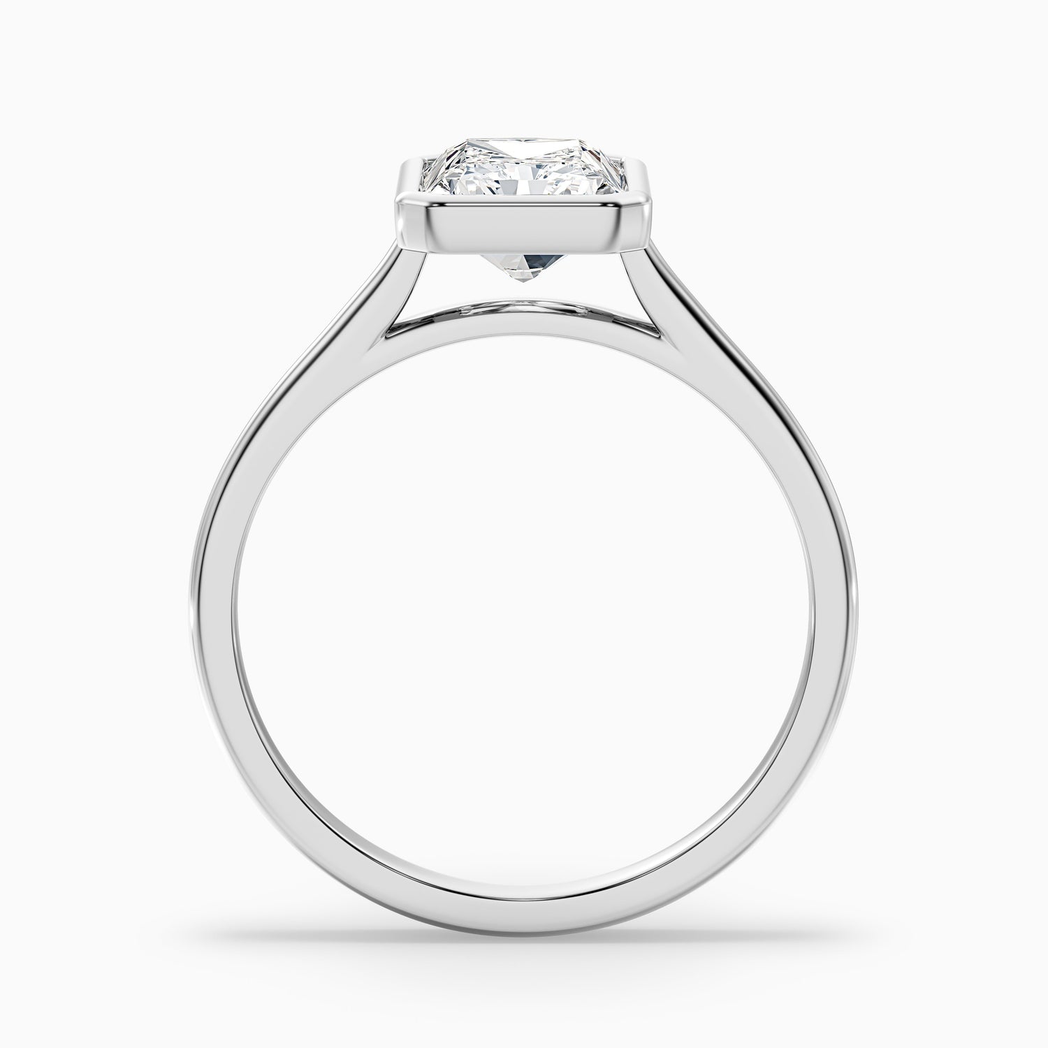 Emery 1.5 Carat Radiant Cut Bezel Set Solitaire Moissanite Engagement Ring in 10k Yellow Gold  DestGlow
