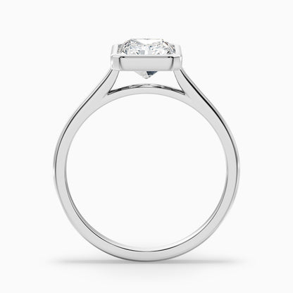 Erika 1 Carat Radiant Cut Bezel Set Lab Grown Diamond Ring in 10k White Gold