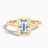 Emery 5.5 Carat Radiant Cut Bezel Set Solitaire Moissanite Engagement Ring in 10k Yellow Gold  DestGlow
