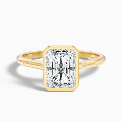 Erika 4.5 Carat Radiant Cut Bezel Set Lab Grown Diamond Ring in 925 Sterling Silver
