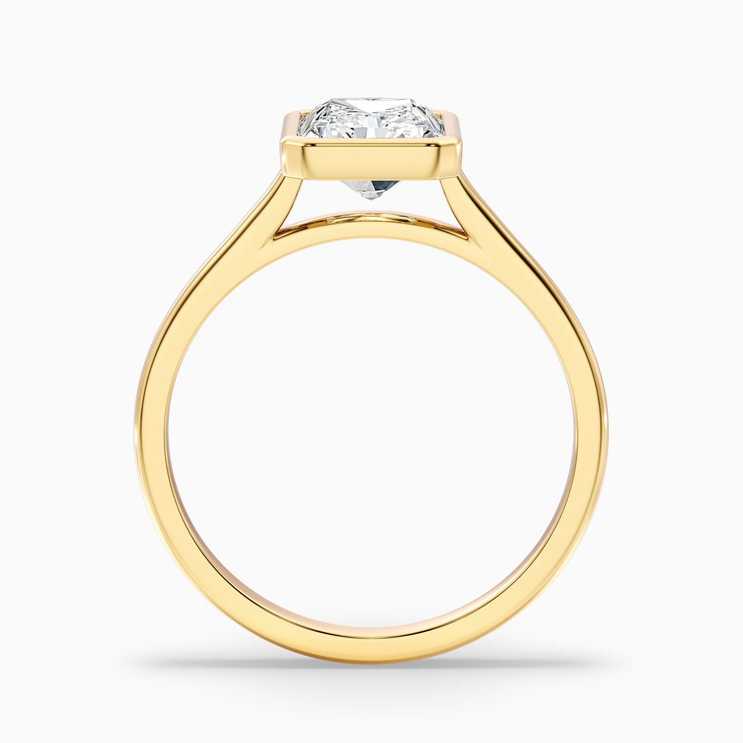 Emery 4 Carat Radiant Cut Bezel Set Solitaire Moissanite Engagement Ring in 925 Sterling Silver