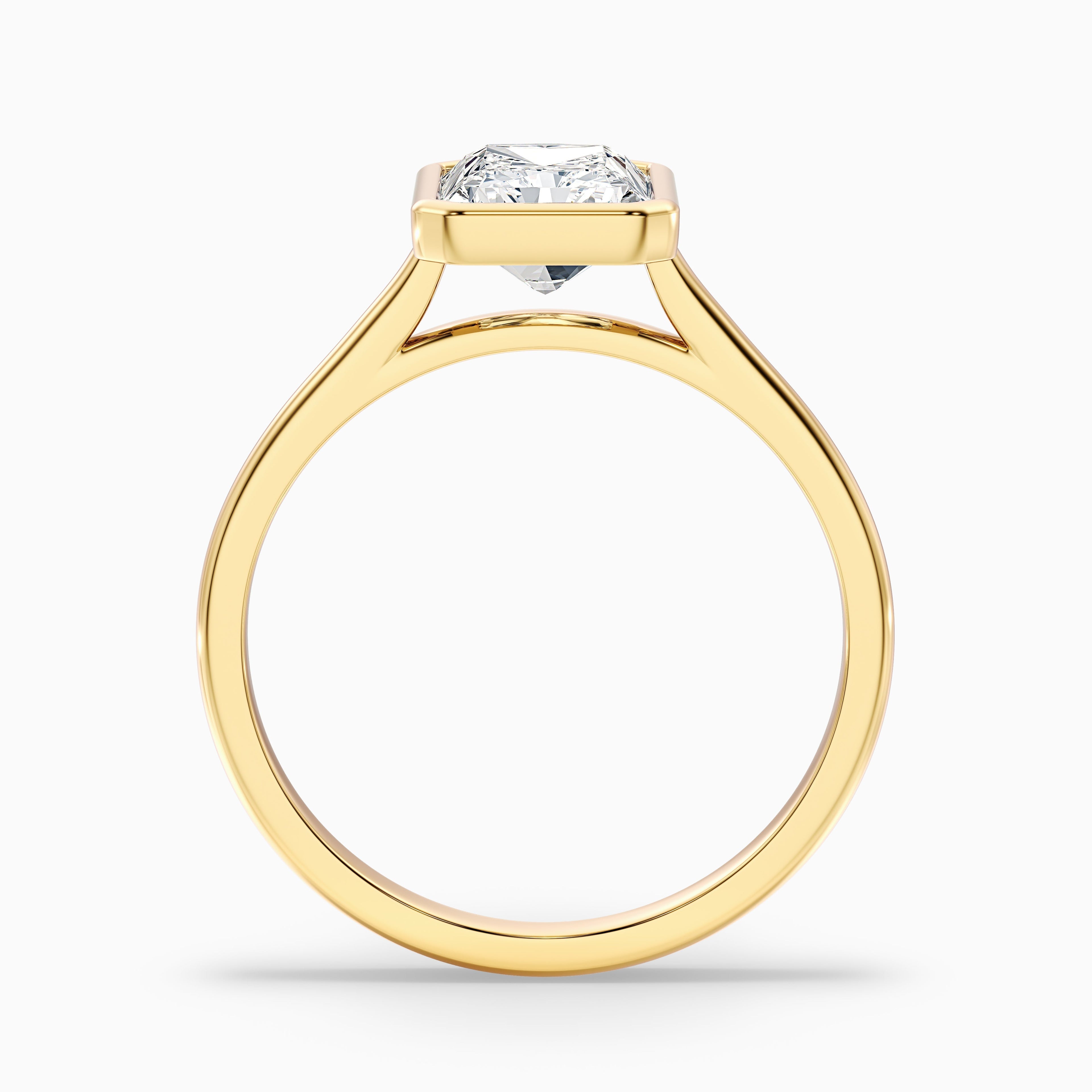 Emery 4 Carat Radiant Cut Bezel Set Solitaire Moissanite Engagement Ring in 925 Sterling Silver