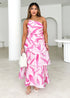 Women Summer Single Shoulder Suspender Printing Dress by Ragazza