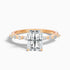 Erica 1 Carat Radiant With Side Stones and Hidden Halo Moissanite Engagement Ring in 18k Rose Gold  DestGlow