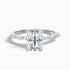 Erica 4.5 Carat Radiant With Side Stones and Hidden Halo Moissanite Engagement Ring in 18k White Gold  DestGlow