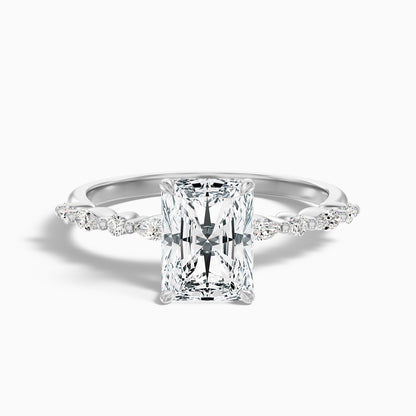 Gloria 5 Carat Radiant With Side Stone Hidden Halo Lab Grown Diamond Ring in 18k Yellow Gold  DestGlow