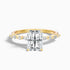 Gloria 1 Carat Radiant With Side Stone Hidden Halo Lab Grown Diamond Ring in 10k Yellow Gold  DestGlow