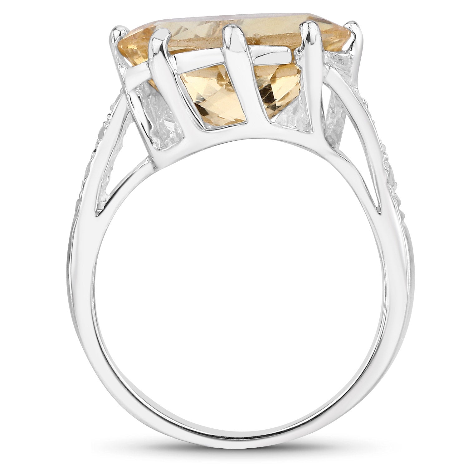 4.63 Carat Genuine Citrine and White Topaz .925 Sterling Silver Ring by Bids.com