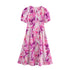 Spring Women Clothing Minimalist Short Sleeve Elastic Printing Dress by Ragazza