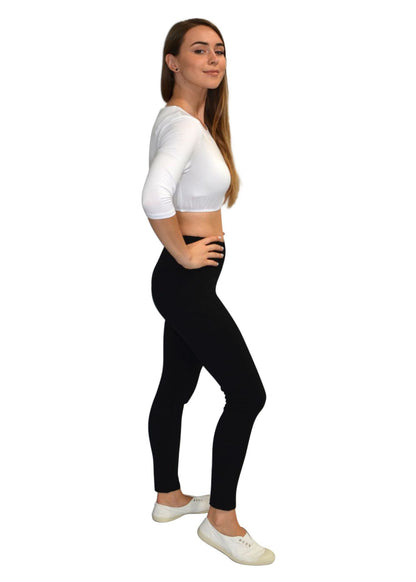 Comfortable Medium Weight Full Length Cotton Spandex Jersey Leggings by Kosher Casual USA