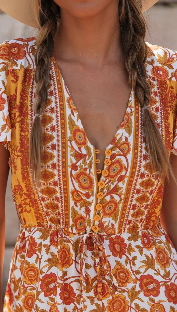Women Clothing Best Casual Vacation Rayon Positioning Floral Print Maxi Dress by Ragazza