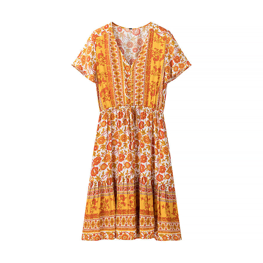 Women Clothing Best Casual Vacation Rayon Positioning Floral Print Maxi Dress by Ragazza