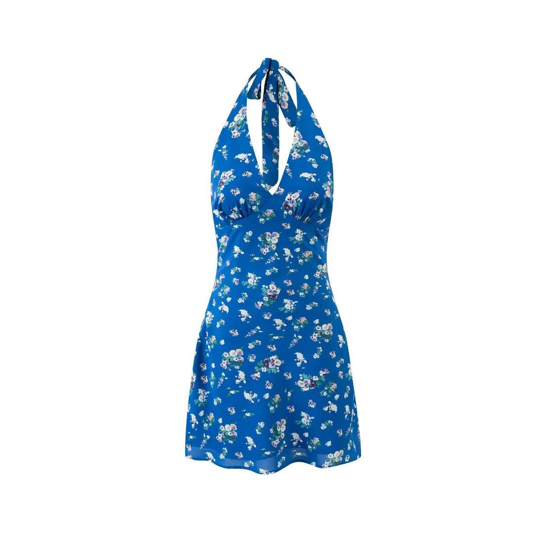 Spring Vacation Lace up Halter Women Waist Slimming Floral Dress by Ragazza
