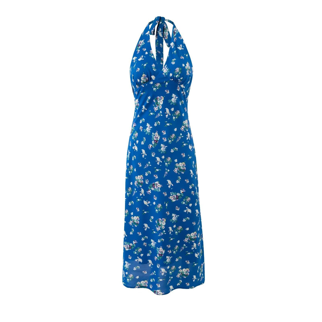 Spring Sexy Vacation Sexy V neck Strap Halterneck Printed Dress by Ragazza