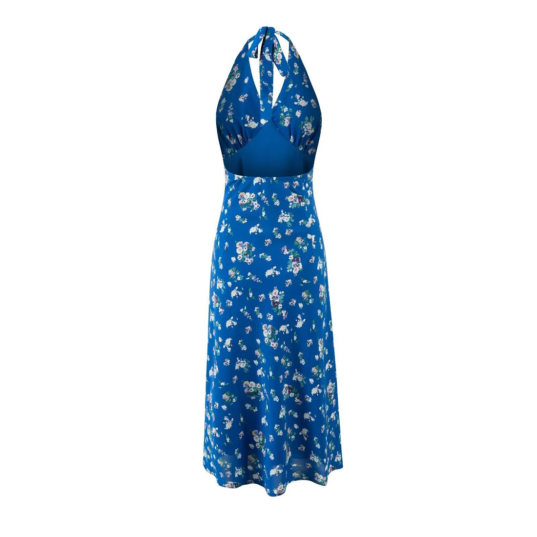 Spring Sexy Vacation Sexy V neck Strap Halterneck Printed Dress by Ragazza