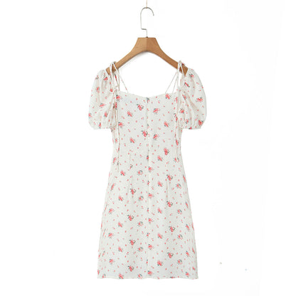 Spring Sexy Sweet Printed Lace up Waist Dress by Ragazza