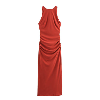 Summer Back Cross Hanging Collar Sleeveless Dress Women by Ragazza