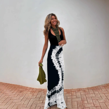 Summer Sexy Women Wear Printing Positioning Sling Backless Cross Dress by Ragazza