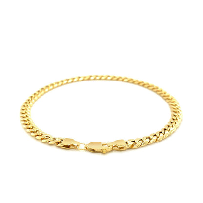 10k Yellow Gold Miami Cuban Semi Solid Bracelet (4.50 mm) by Bids.com