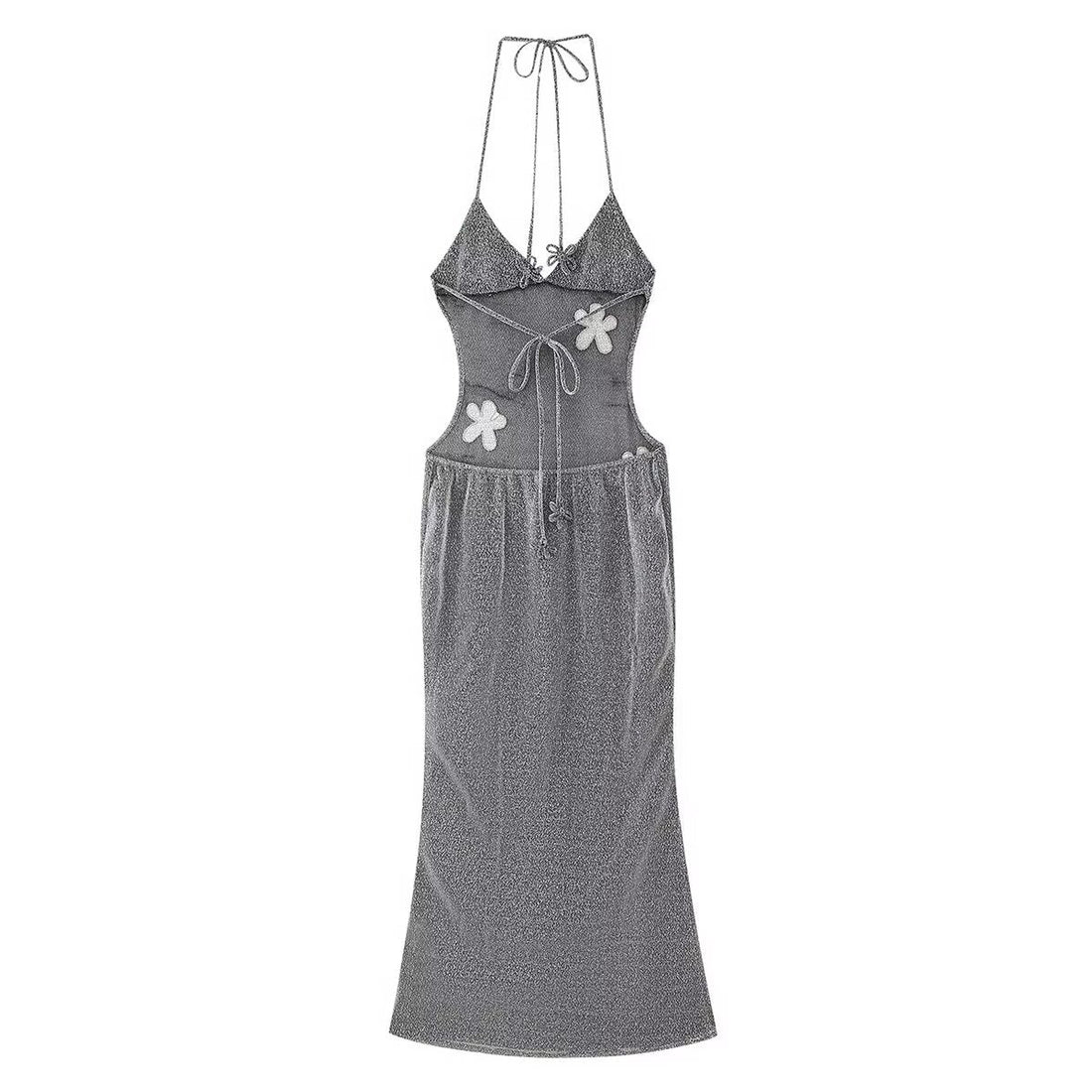 Women Clothing Graceful Fashionable Deep V Plunge Strap Slim Fit Backless Micro Transparent Evening Dress  DestGlow