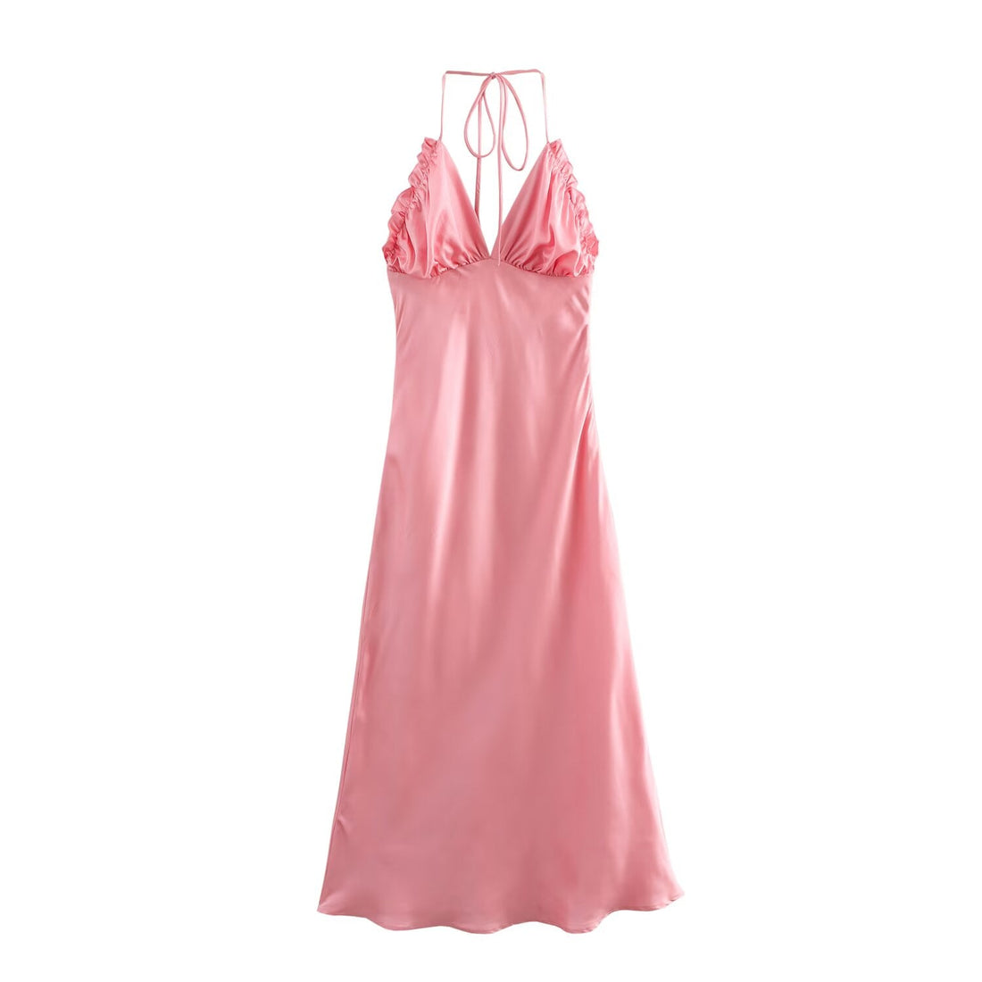 Spring Women Clothing French Design Silk Satin Texture Dress by Ragazza