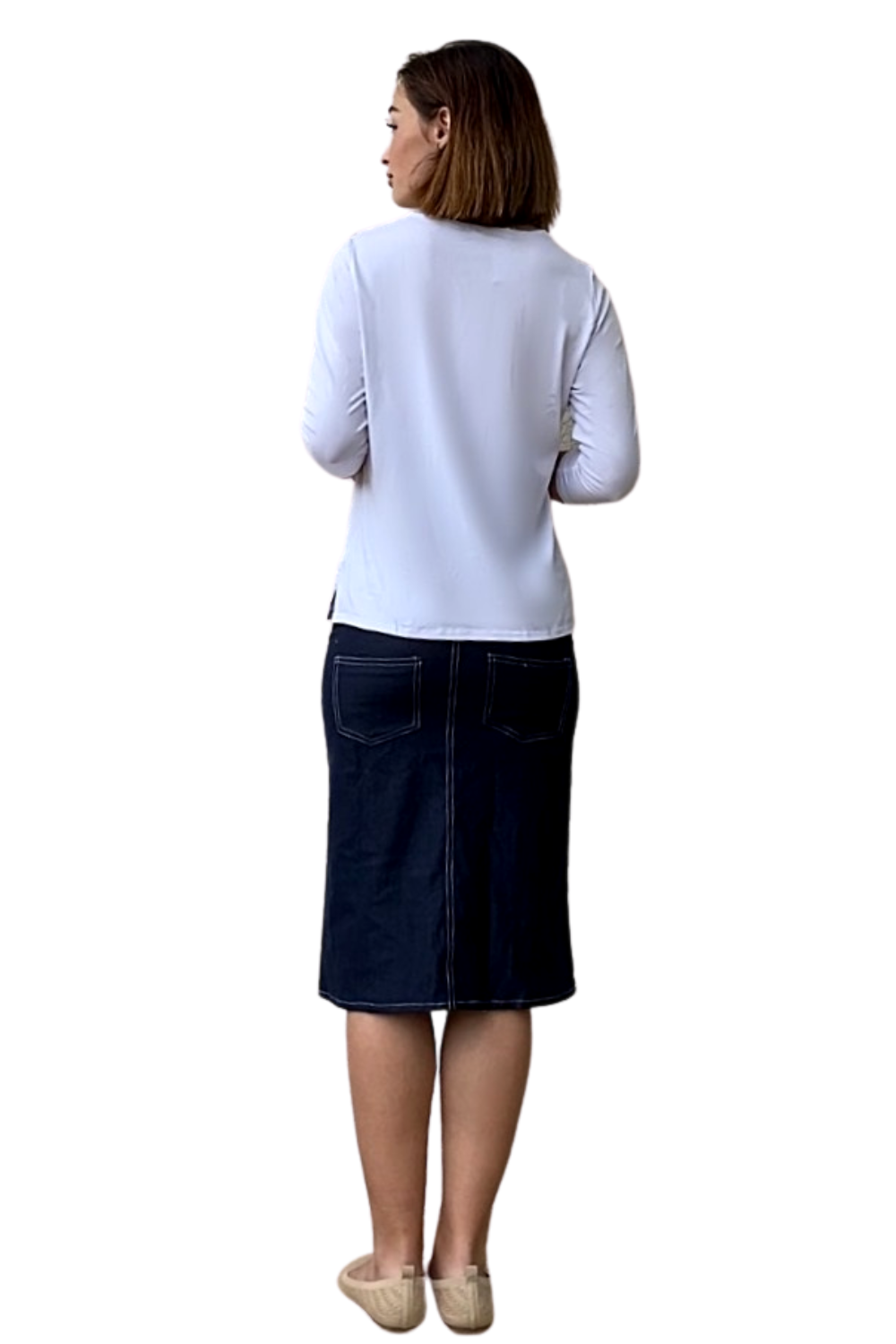 Modest Relaxed Fit 3/4 Sleeve T-Shirt with Side Slits by Kosher Casual USA