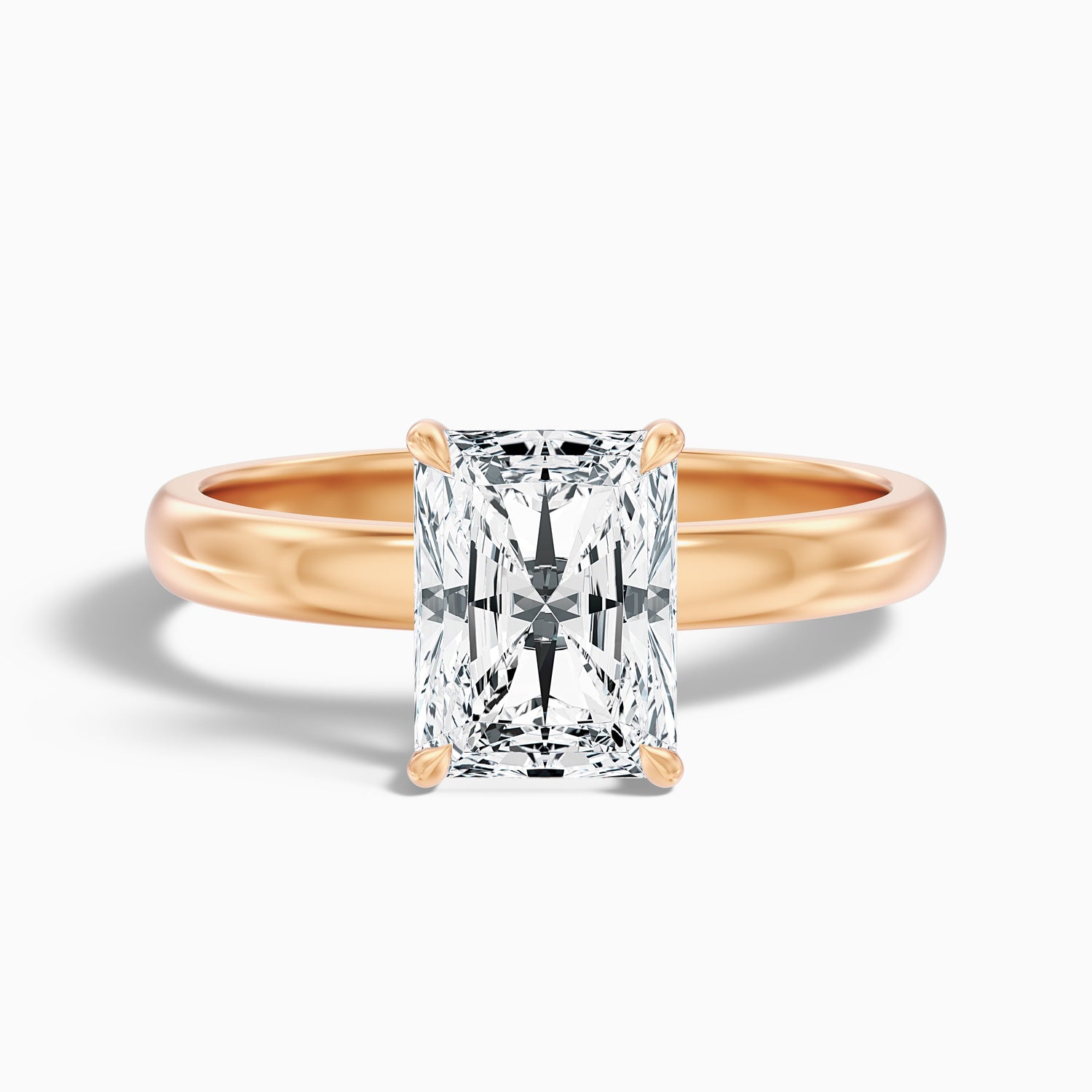 Julie 4.5 Carat Radiant Cut Hidden Halo Moissanite Engagement Ring in 14k Yellow Gold