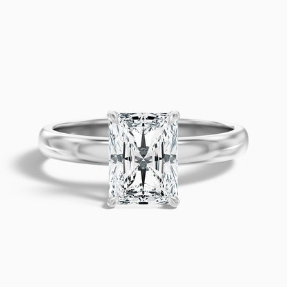 Julie 5 Carat Radiant Cut Hidden Halo Moissanite Engagement Ring in 925 Sterling Silver
