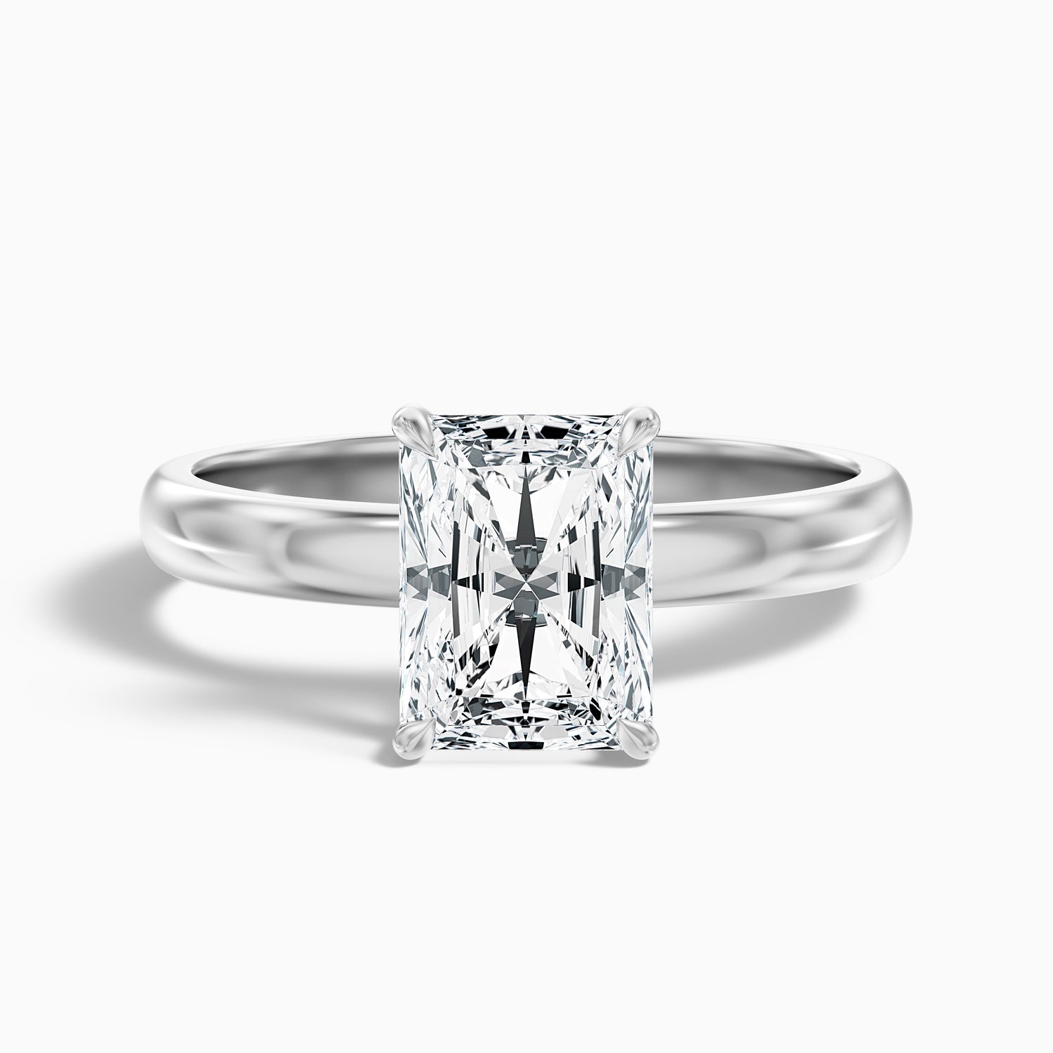 Julie 4.5 Carat Radiant Cut Hidden Halo Moissanite Engagement Ring in 925 Sterling Silver