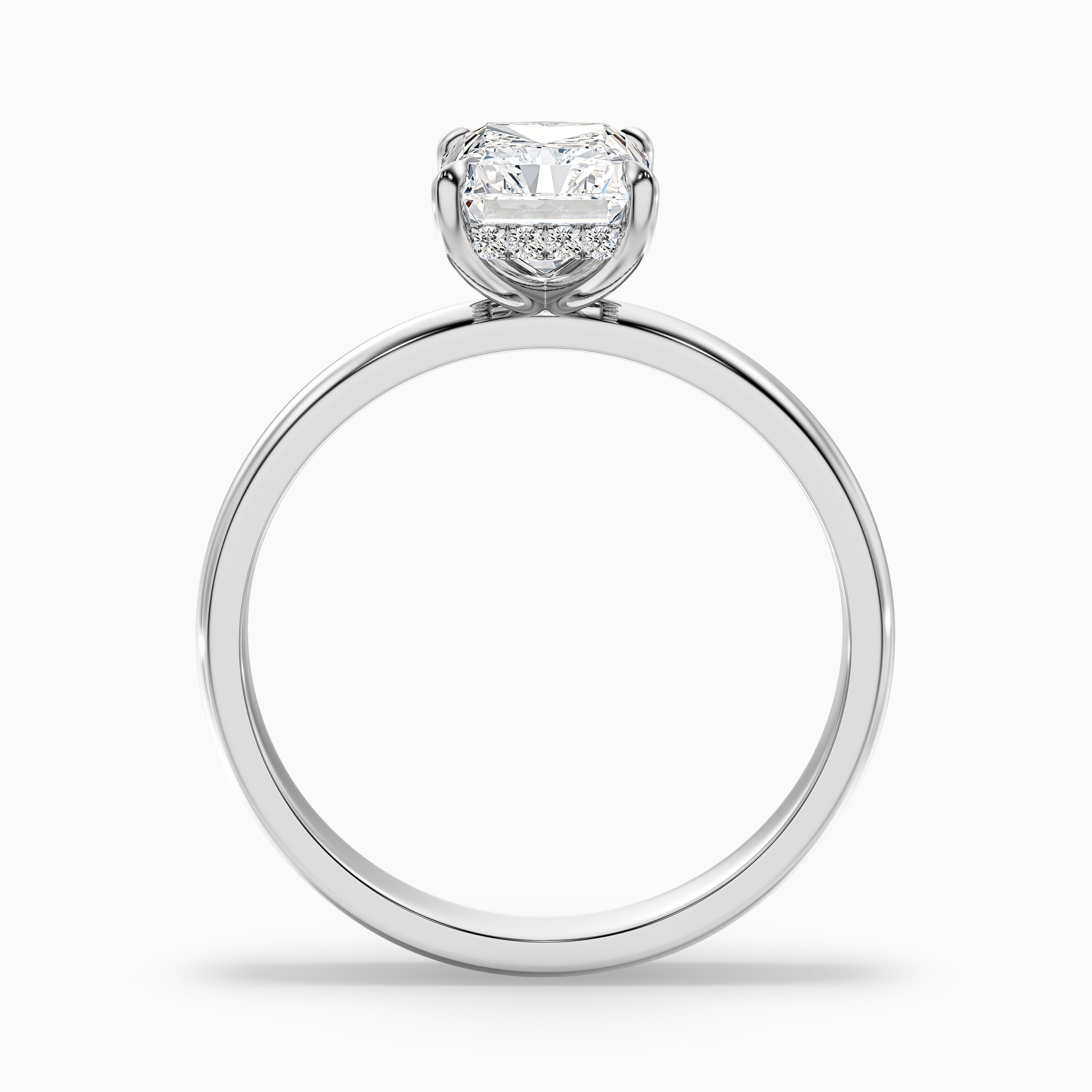 Jolie 5 Carat Radiant Cut Hidden Halo Lab Grown Diamond Ring in 10k White Gold