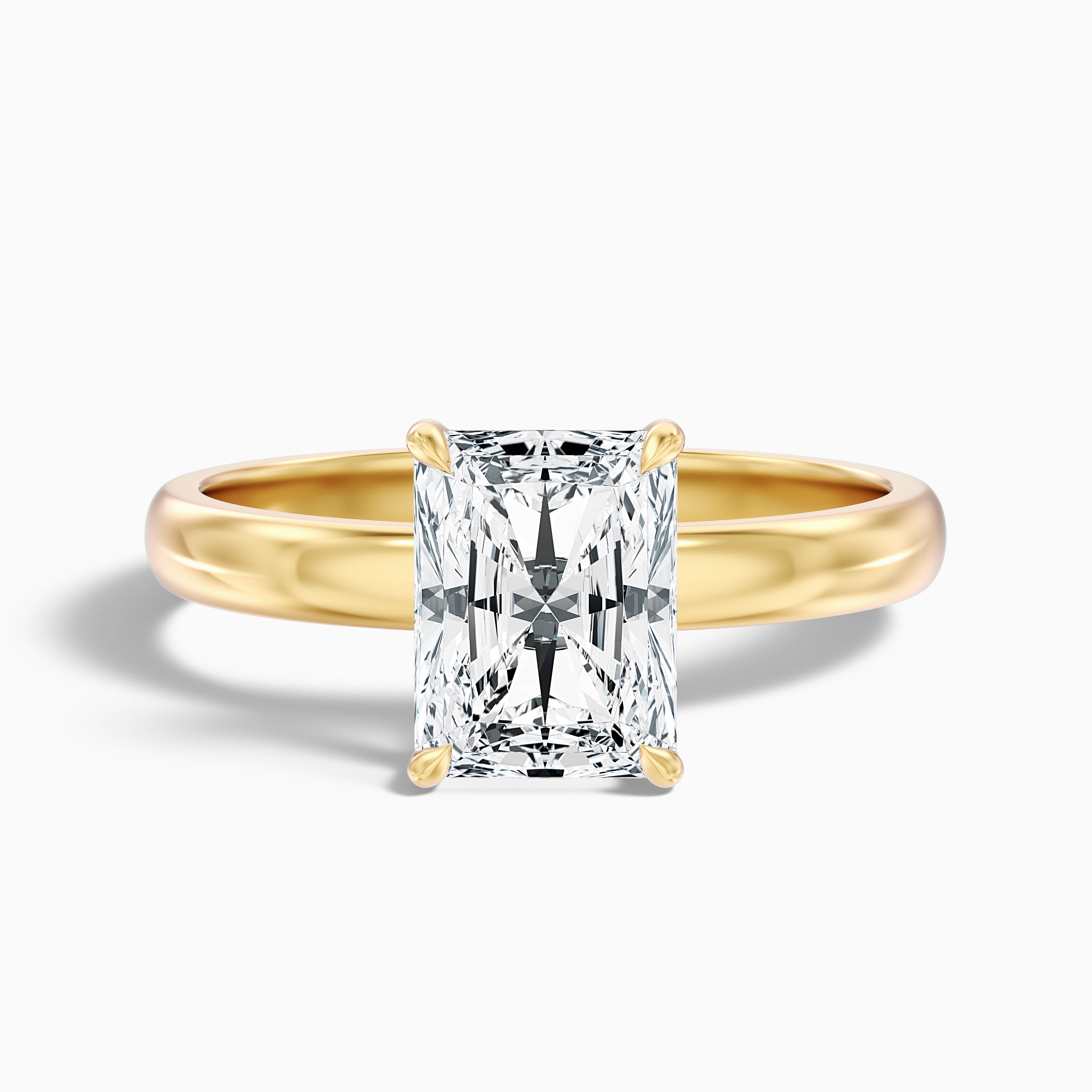 Jolie 1 Carat Radiant Cut Hidden Halo Lab Grown Diamond Ring in 18k White Gold