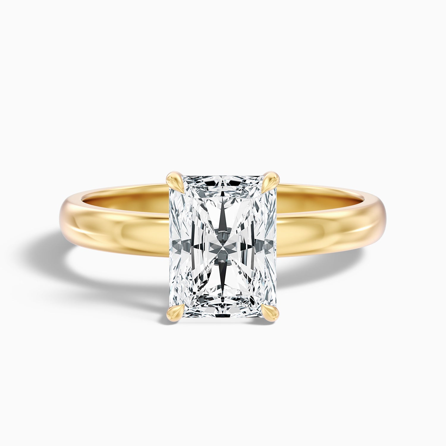 Julie 1.5 Carat Radiant Cut Hidden Halo Moissanite Engagement Ring in 925 Sterling Silver