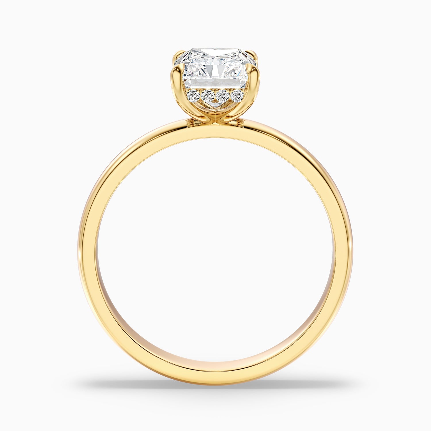 Julie 4.5 Carat Radiant Cut Hidden Halo Moissanite Engagement Ring in 925 Sterling Silver