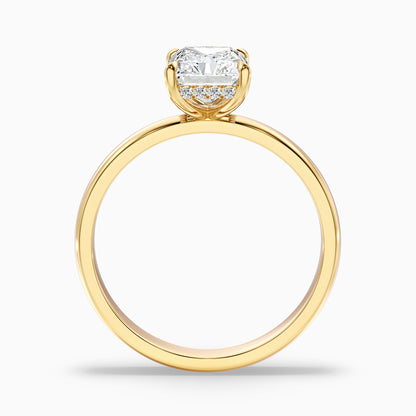 Julie 1.5 Carat Radiant Cut Hidden Halo Moissanite Engagement Ring in 925 Sterling Silver