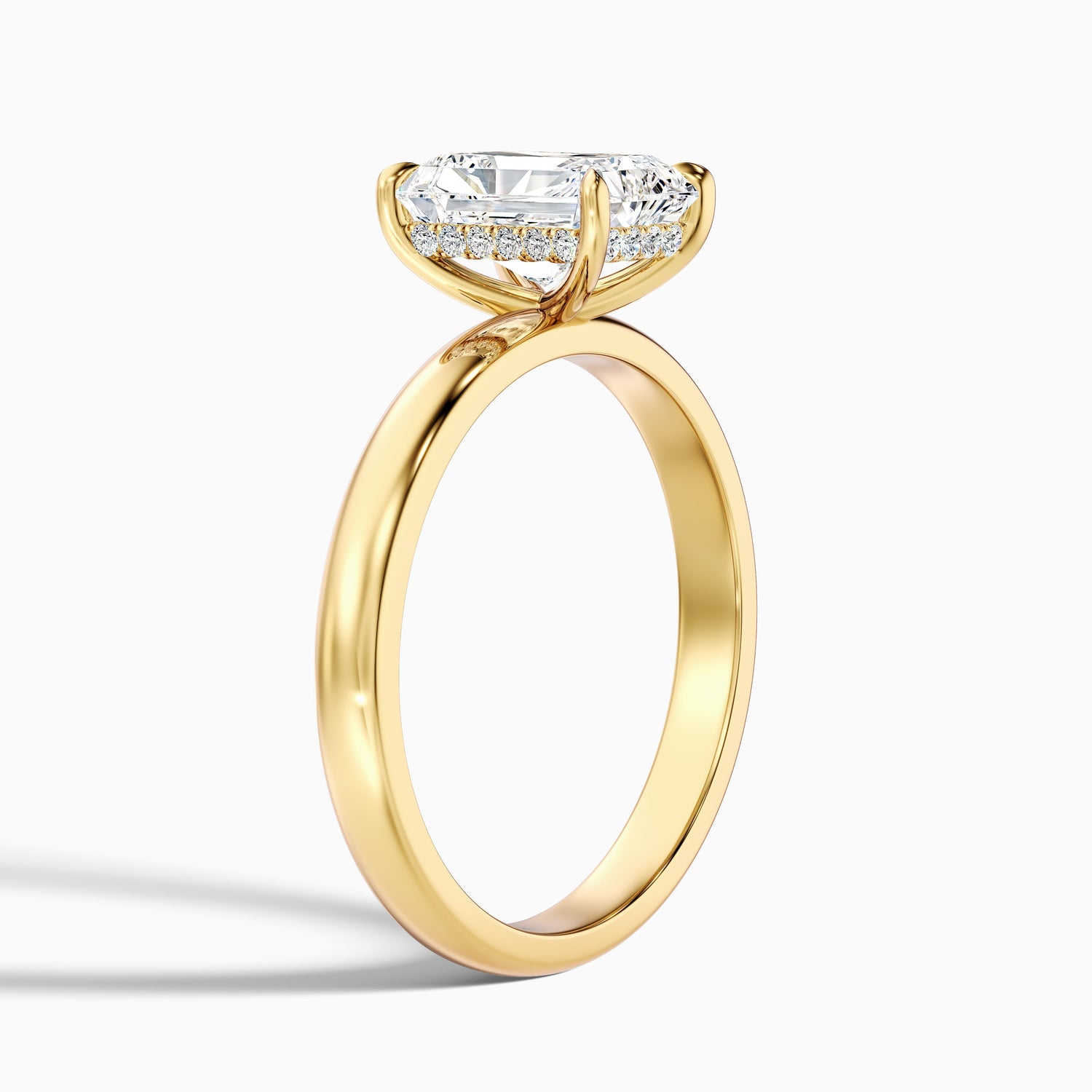 Julie 4.5 Carat Radiant Cut Hidden Halo Moissanite Engagement Ring in 925 Sterling Silver