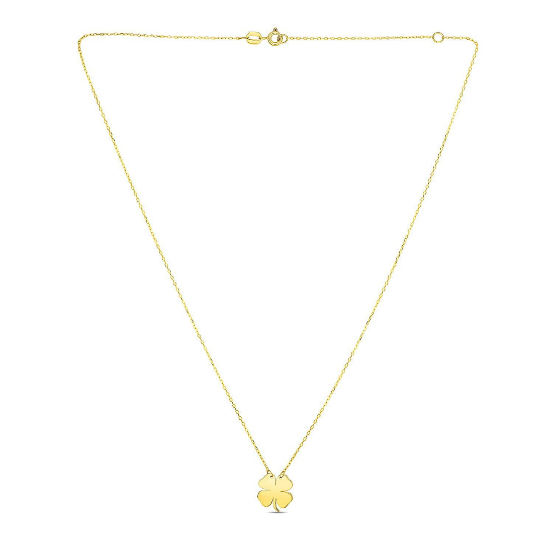 14K Yellow Gold Four Leaf Clover Necklace by Bids.com