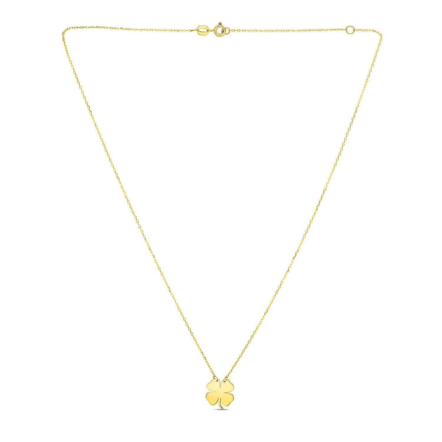 14K Yellow Gold Four Leaf Clover Necklace by Bids.com