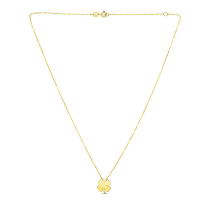 14K Yellow Gold Four Leaf Clover Necklace by Bids.com