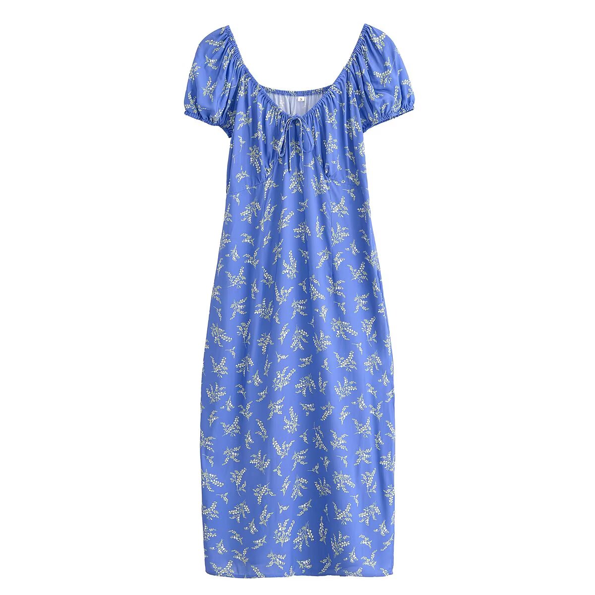 Spring Fashionable Slim Fit High End Sense Floral Flounce Waist Tight Dress by Ragazza