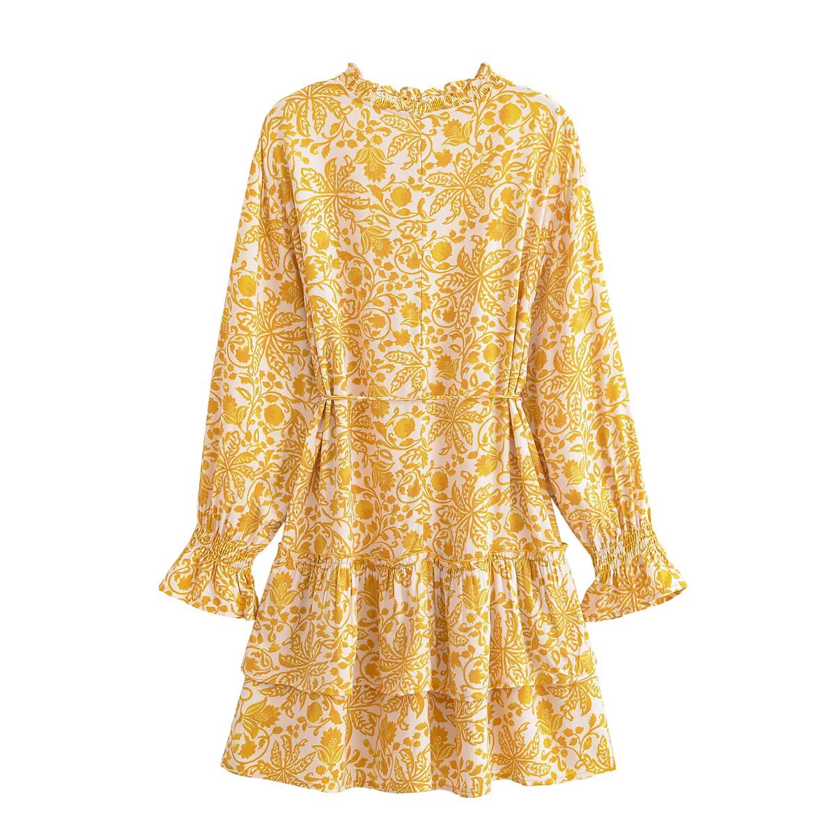 Women Cotton watermark Bohemian Beach Belt Dress by Ragazza