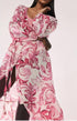 Dress Women Clothing Floral Print Cotton Water Printed Bohemian Vacation Style Belt Dress by Ragazza